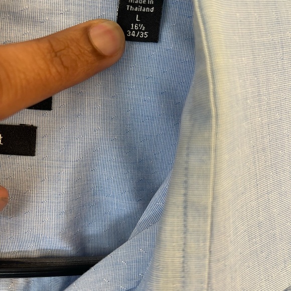 Calvin Klein Blue Dress Shirt Classic Fit - Picture 4 of 5